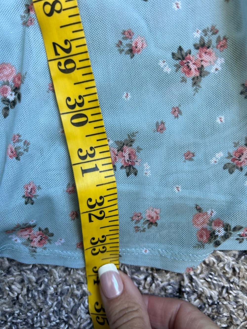 Ultra Flirt light blue floral sheer babydoll dress size medium - Picture 7 of 7